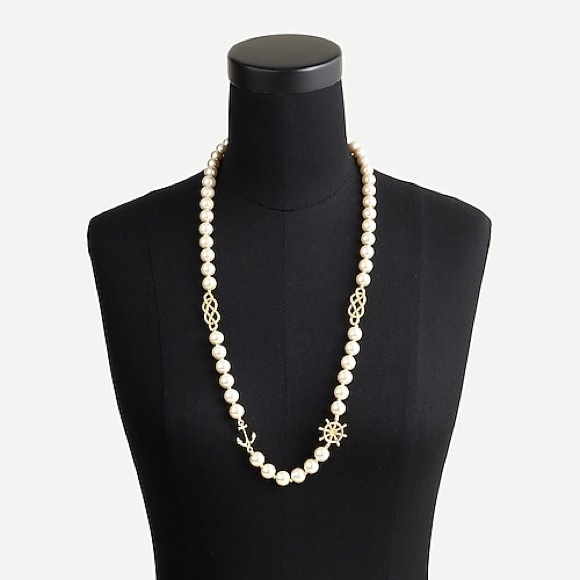 J Crew Nautical charm pearl necklace nwt - Picture 2 of 2